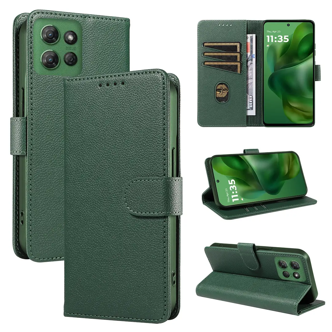 Motorola Moto G Power 5G 2025 PU Leather Wallet Case Green